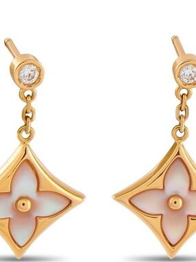 Louis Vuitton Color Blossom 18k Yellow Gold Diamond and Mother Of Pearl BB Star